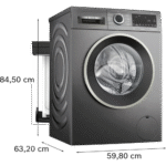 ⁦غسالة 10 كجم - تحميل أمامي - 15 برنامج - 1400 دورة في الدقيقة - السلسلة 4 - ايكو سايلنس درايف من بوش - اللون: جرافيت - WGA254ZREG⁩ - الصورة ⁦2⁩