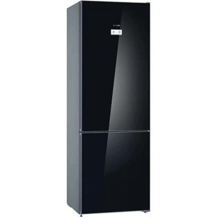 ثلاجة بخاصية منع تكون الثلج (نوفروست) مع فريزر في الاسفل وباب من الزجاج سلسلة بوش - لون 6 اسود KGN49LB30U، صافي السعة: 435 لتر