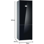 Bosch Nofrost Refrigerator with freezer at bottom, glass door - Serie | 6 Black - KGN49LB30U - Net capacity: 435 liter - Image 4