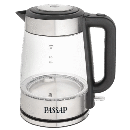 باساب غلاية مياه كهربائية زجاج سعة 2.0 لتر - أسود