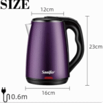 ⁦غلاية مياه كهربائية من سونيفر، 1500 وات - 1.7 لتر، موديل Sf-2102⁩ - الصورة ⁦2⁩