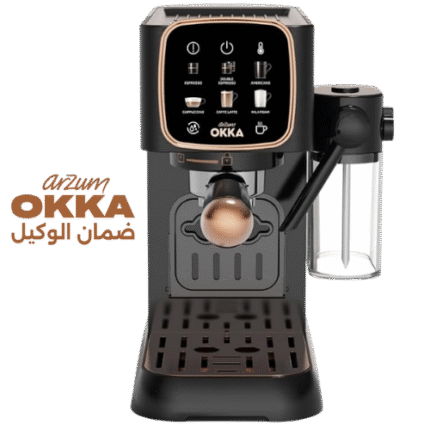 ماكينة تحضير قهوة اسبريسو سولو ام شبه أوتوماتيكية من اوكا، أسود نحاسي، OK0032