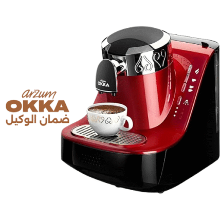 ارزوم اوكا - ماكينة تحضير القهوة التركية - احمر/كروم - ok002