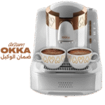 ماكينة تحضير القهوة التركي من اورزم اوكا، لون أبيض/نحاسي، موديل ok001