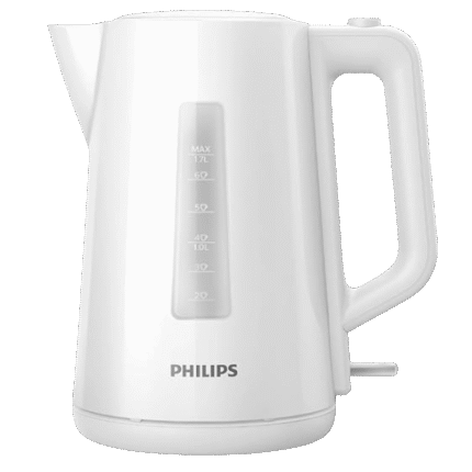 غلاية بلاستيكية بيضاء من فيليبس، سعة 1.7 لتر 2400 وات، HD9318/01