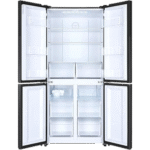 ⁦ثلاجة 4 أبواب (فريزر سفلي) انفرتر تبريد فائق سعة 502 لتر من هاير - لون أسود جلاس، HRF-530TDBG⁩ - الصورة ⁦3⁩