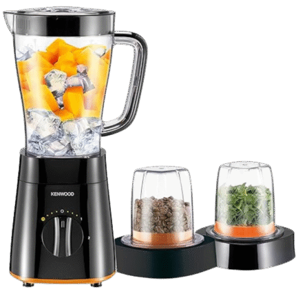 خلاط كينوود بقدرة 500 وات وسعة 1.5 لتر مع مطحنة ومفرمة ووظيفة سحق الثلج blp15.360bk - اسود