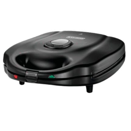 Black & Decker 1400W 3-in-1 4 Slice Sandwich & Waffle Maker with 180 Degree, TS4130-B5