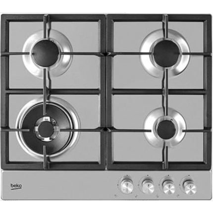 مسطح غاز بلت ان بحوامل حديد من بيكو 64225 SX، 60 سم - فضي