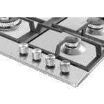 ⁦مسطح غاز بلت ان بحوامل حديد من بيكو 64225 SX، 60 سم - فضي⁩ - الصورة ⁦2⁩