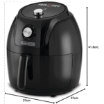 ⁦قلاية هوائية من بلاك اند ديكر، AF575-B5 -  جهد إمداد 220 فولت بتردد 50 هرتز، أسود، 5.6 لتر، 1800.0 وات⁩ - الصورة ⁦3⁩