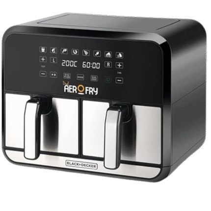 قلاية هوائية رقمية 2 درج  1700 وات سعة 4 لتر + 4 لتر من بلاك اند ديكر DZAF1700-B5