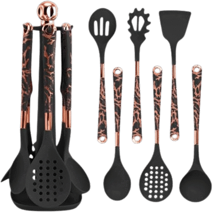 أدوات مطبخ من السيليكون مجموعة من 7 قطع، تصميم عصري للاستخدام المنزلي