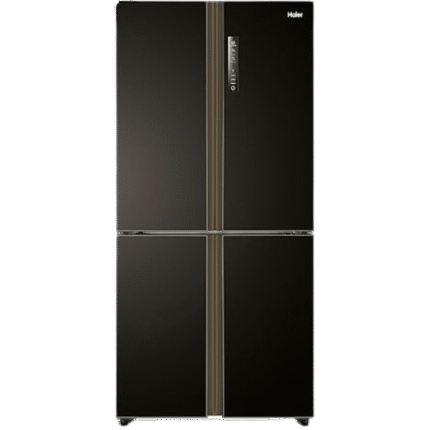ثلاجة 4 أبواب (فريزر سفلي) انفرتر تبريد فائق سعة 502 لتر من هاير - لون أسود جلاس، HRF-530TDBG