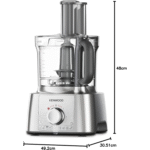 Kenwood Multipro Express Food Processor, 3.0 Litre ,1000 Watts , FDP65.880SI , Silver - Image 2