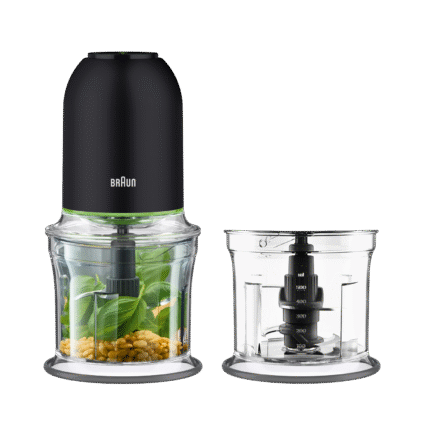 قطاعة براون رباعية الشفرات بسرعتين 500 وات متعددة العمليات وعاء سعة مل مع مفرمة اضافية CH 3011 BK - أسود