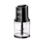 قطاعة عمودية بـ 4 شفرات متينة من بلاك اند ديكر، من الفولاذ المقاوم للصدأ وقدرة 500 وات وبولة بسعة 500 مل وحواف من الكروم المزخرف ومحرك قوي للتقطيع والهرس والفرم بلون أسود - موديل FC500-B5