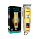 ماكينة حلاقة شعر احترافية V-290 رجالي من في جي ار مع شاشة ال اي دي بلون ذهبي