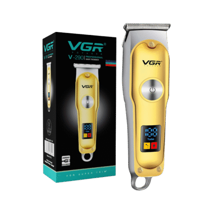 ماكينة حلاقة شعر احترافية V-290 رجالي من في جي ار مع شاشة ال اي دي بلون ذهبي