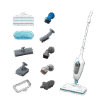 ممسحة بخار كهربائية 10 في 1 من بلاك اند ديكر، بقدرة 1300 وات مع 10 مرفقات، لون ابيض - FSMH13E10-B5، ضمان دولي