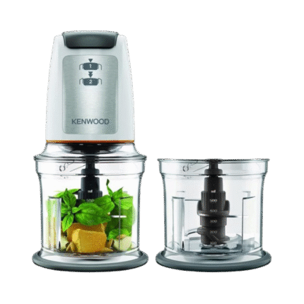 Mini Chopper Easy Chop Quad Blade Chopper with 2 Bowls, Dual Speed, Mayonnaise Attachment, Ice Crushing, 500W Motor, Dishwasher Safe, Anti-Slip Base – International Warranty – CHP61.200WH