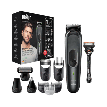 ماكينة تشذيب الكل في واحد MGK 7331 من براون ، 10 1 مجموعة حلاقة متعددة الجسم اللحية الشعر 8 ملحقات وشفرة جيليت بروجلايد