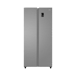 ثلاجة بابواب متجاورة (بابان) من هاير، فضي، 490 لتر، عاكس كهربائي