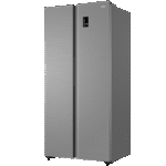 ⁦ثلاجة بابواب متجاورة (بابان) من هاير، فضي، 490 لتر، عاكس كهربائي⁩ - الصورة ⁦2⁩