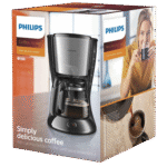 ⁦ماكينة تحضير القهوة بالتنقيط HD7462 فيليبس سعة 1.2 لتر 15 كوب بهيكل من الستانلس ستيل، دايلي كوليكشن من فيرسوني، (مستقلة، شبه أوتوماتيكية، لتحضير القهوة بالتنقيط، بالقهوة المطحونة، أسود، ستانلس ستيل)⁩ - الصورة ⁦4⁩