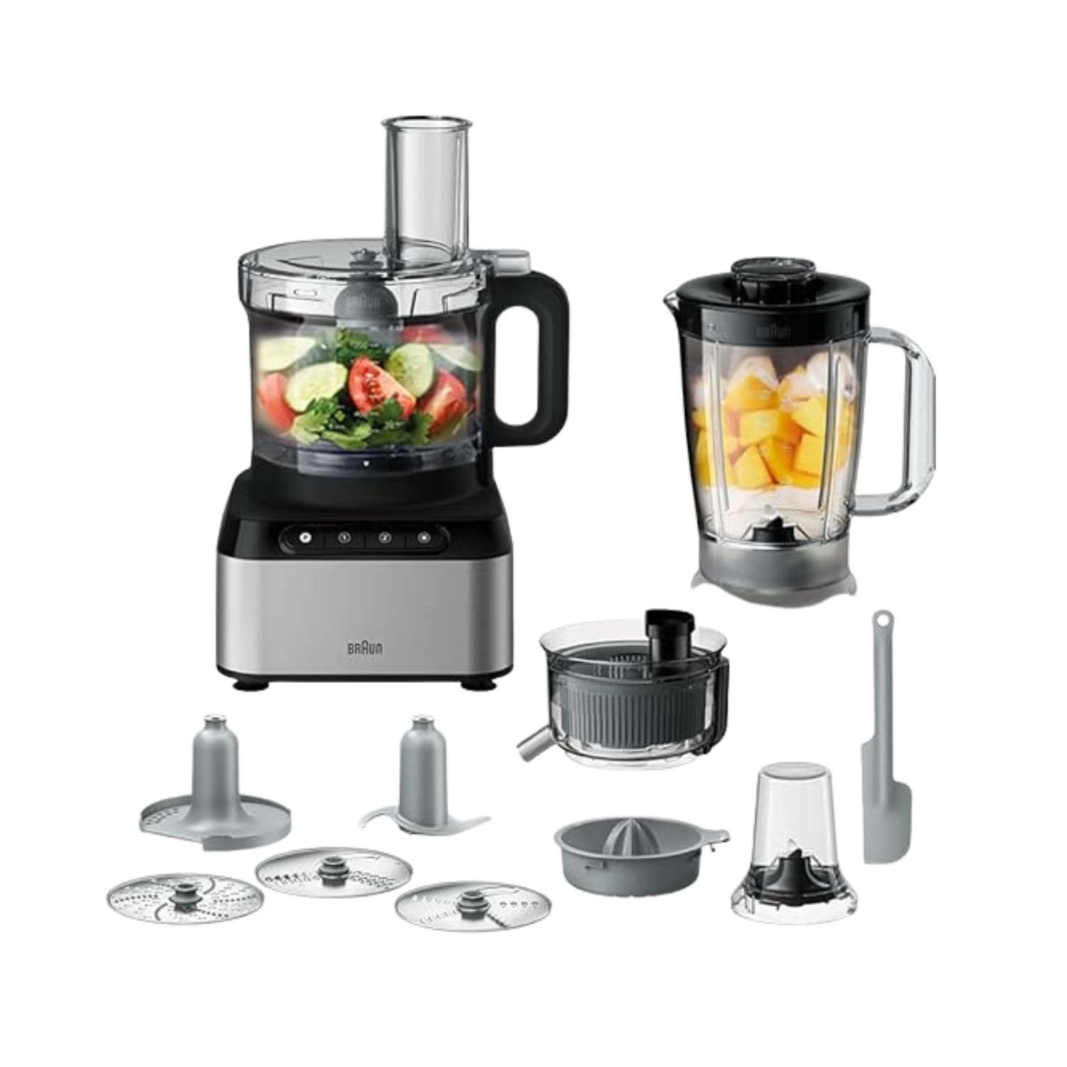 تصميم بدون عنوان - 2025-11-28T154859.868 Braun FP 3235 SI PurEase 12 in 1 Food processor, 800W, 2.1L Bowl, Metal Design, Black - Image 1