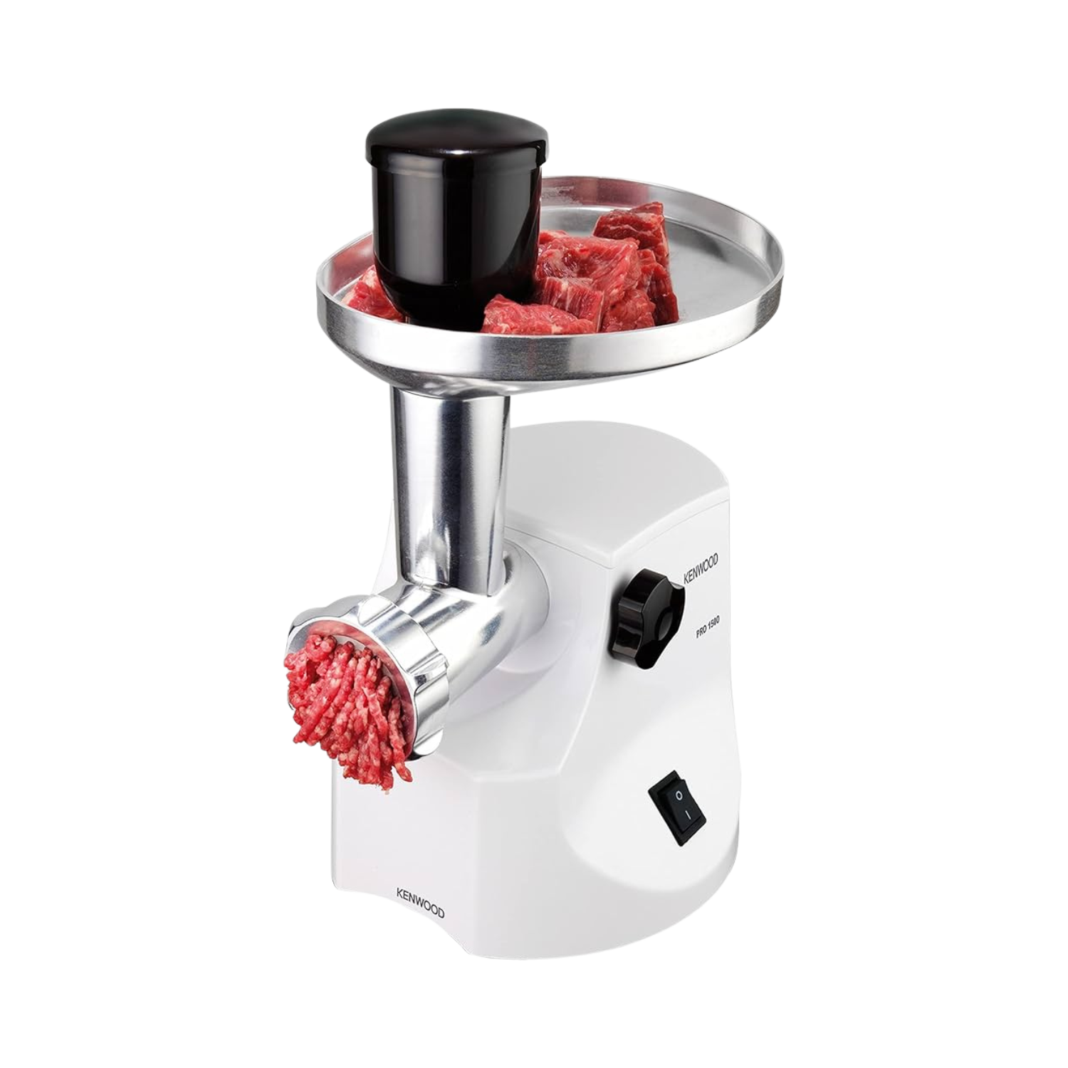 تصميم بدون عنوان - 2025-12-03T213308.500 مفرمة لحم قوية بقدرة 1500 وات مع ماكينة صنع الكبة وصانع السجق واداة دفع انبوب التغذية من كينوود، 3 ملحقات من الستانلس ستيل للحصول على نتائج دقيقة ومتوسطة وخشنة MG470، لون ابيض - الصورة 1