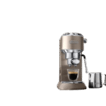 ⁦ماكينة تحضير القهوة بمضخة تقليدية EC885.BG ديديكا ارتي من ديلونجي، ماكينة تحضير القهوة اليدوية، قضيب بخار ماي لاتي آرت، تصميم صغير بعرض 15 سم، مناسبة للأكواب حتى 13 سم، لون بيج⁩ - الصورة ⁦2⁩