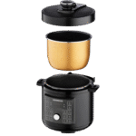 KENWOOD 16-In-1 Electric Pressure Cooker 6L 1000W Multifunctional Programmable Multicooker With Safety Feature, 16 Smart Cook Programs, Manual Function For Personalised Recipes PCM90.000BK Black  About this item  1000W, 6L Alumininum Inner Pot With Non-Stick Cooking. Removable Cover With Exhaust Valve For Safe Cover Opening. wide variety of food - Image 6