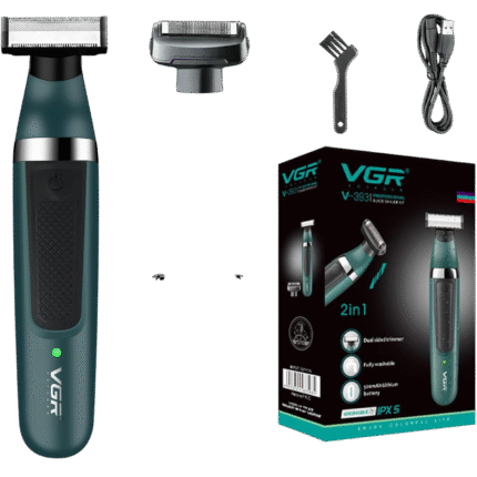 طقم V-393 ماكينة حلاقة هايبرد بشفرة مزدوجة الوجه قابلة للغسل من في جي ار
