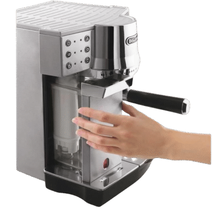 ماكينة تحضير قهوة الاسبريسو والكابتشينو بمضخة من ديلونجي، لون فضي، موديل ‎‎EC850.M