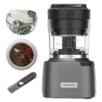 KENWOOD 2-in-1 Chopper + Grinder 1000W Powerful Metal Grinder and Electric Chopper with Eversharp Quadblades, Dripper Pro, Spatula for Wet Chopping & Dry Grinding CHP80.000SI Grey - Image 2