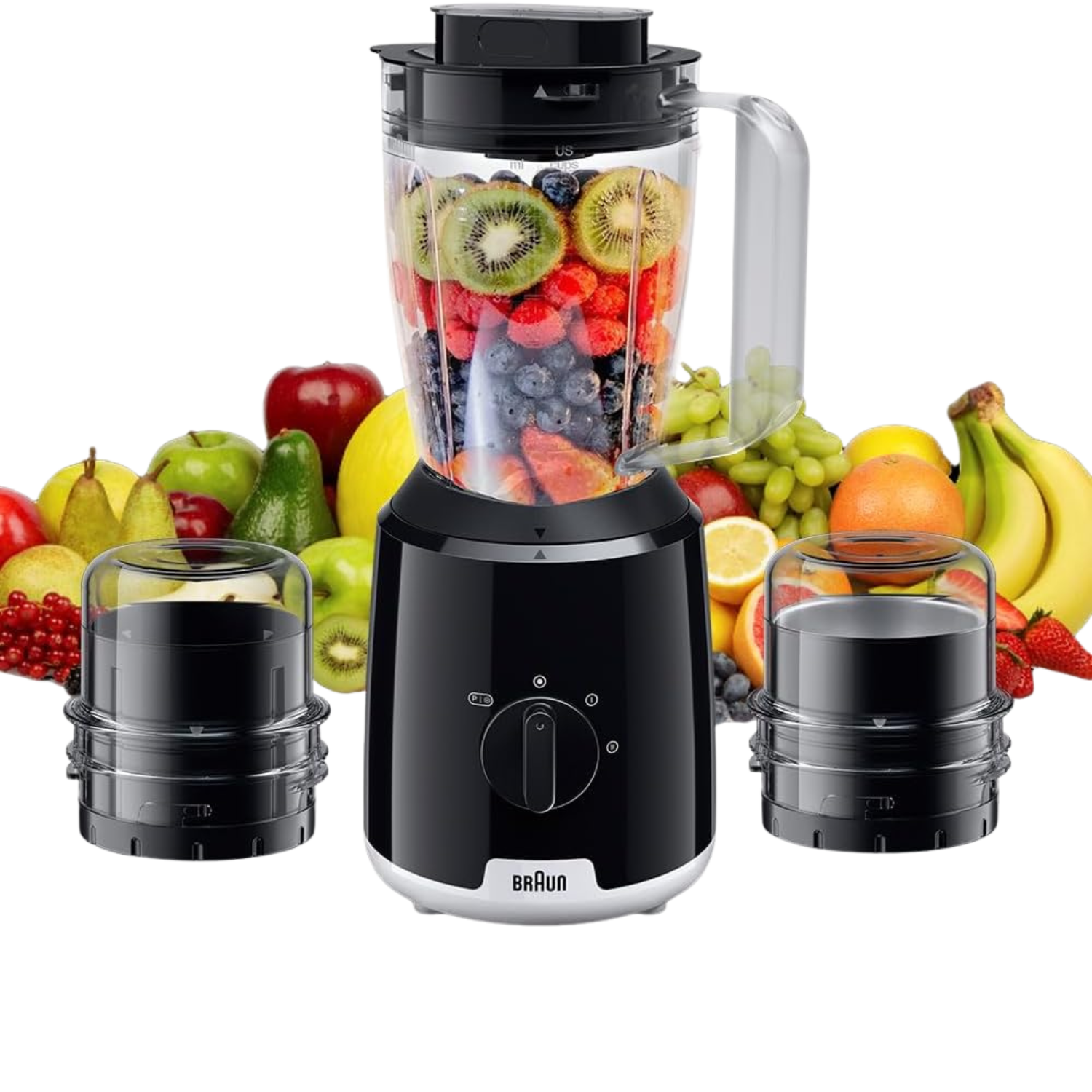 تصميم بدون عنوان براون خلاط باور بليند 1 JB 1023 BK، 600 وات سعة 1.2 لتر مع مفرمة ومطحنة متضمنة - اسود - الصورة 1