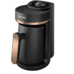 ماكينة قهوة فيليبس التركية - نكهة تقليدية مع وظيفة الطهي على الجمر. سعة 4 أكواب. مستشعرات ارتفاع درجة الحرارة + مقاومة التدفق الزائد. لوحة تحكم تعمل باللمس، أسود (HDA150/60).