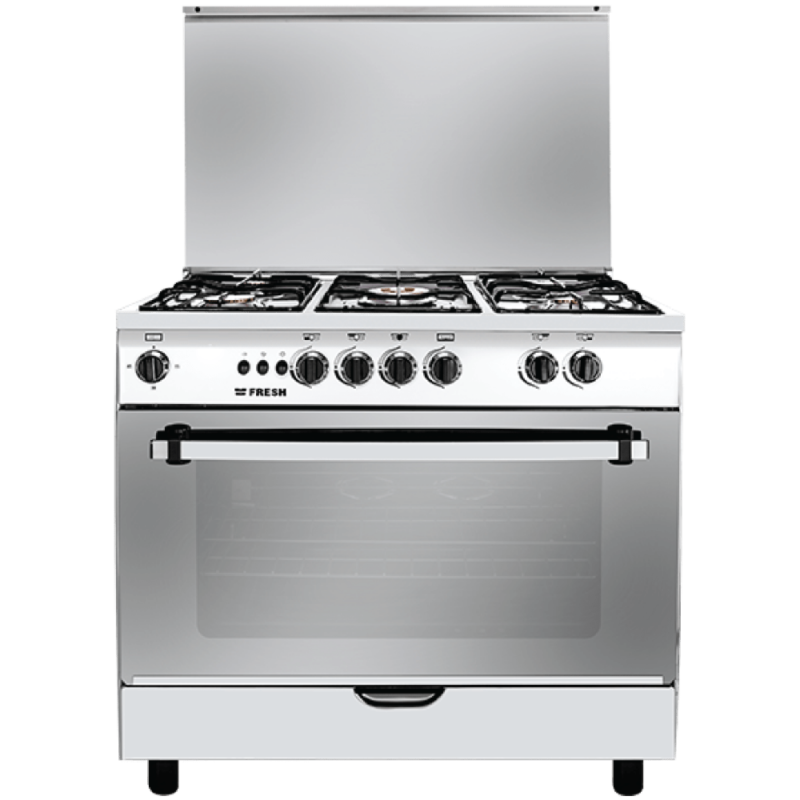 بوتجاز فريش 5شعلة جامبو ستار 60/90 امان فرن وشواية فضي سطح ستالس