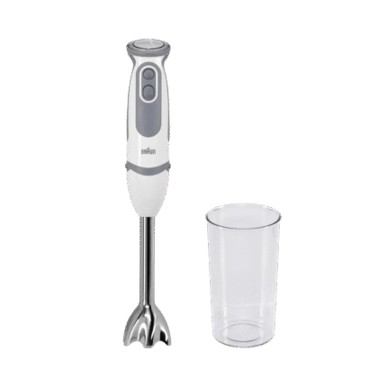 Braun MultiQuick 5 Hand Blender, 1000W, 21 speeds, PowerBell Technology, Splash Control, One Hand Speed Wheel, Ergonomic Shape- MQ 5200