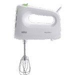 ⁦مضرب يدوي مالتي ميكس 1 من براون للخفق وعجن العجين، تقنية فاست ميكس، 4 سرعات + محرك توربو، 450 وات، مضارب من فولاذ مقاوم للصدأ HM 1100 - أبيض⁩ - الصورة ⁦3⁩