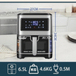 Sonifer SF-1028 LED Touch Control Screen Electric Air Fryer, 6.5 Liter Capacity - Image 3