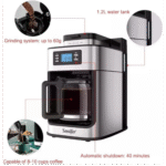 ⁦ماكينة تحضير القهوة الرقمية مع مطحنة مدمجة 60 جم SF-3541 من سونيفر⁩ - الصورة ⁦2⁩