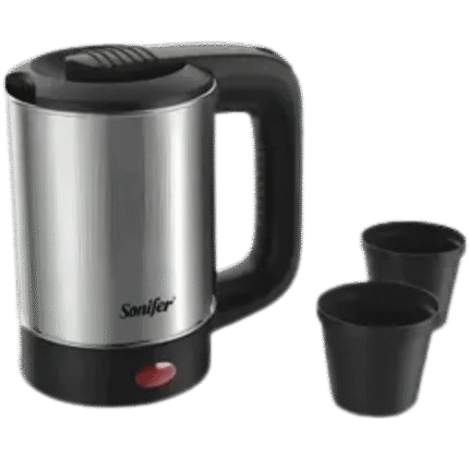 Sonifer Stainless Steel Electric Kettle , 0.5 Liter 600 Watt , Black Stainless Steel - SF-2099