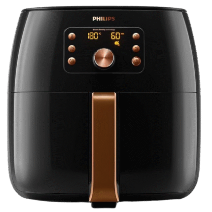 مقلاة هوائية XXL - 2000 وات 50 هرتز 1.4 كجم من فيليبس بتقنية الاستشعار الذكي تقنية الهواء السريع اسود نحاسي HD9863 91  لتر 2000.0 واط