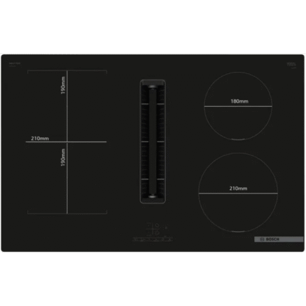 80cm Induction Hob with Built-in Ventilation System PVS811B16E in Black