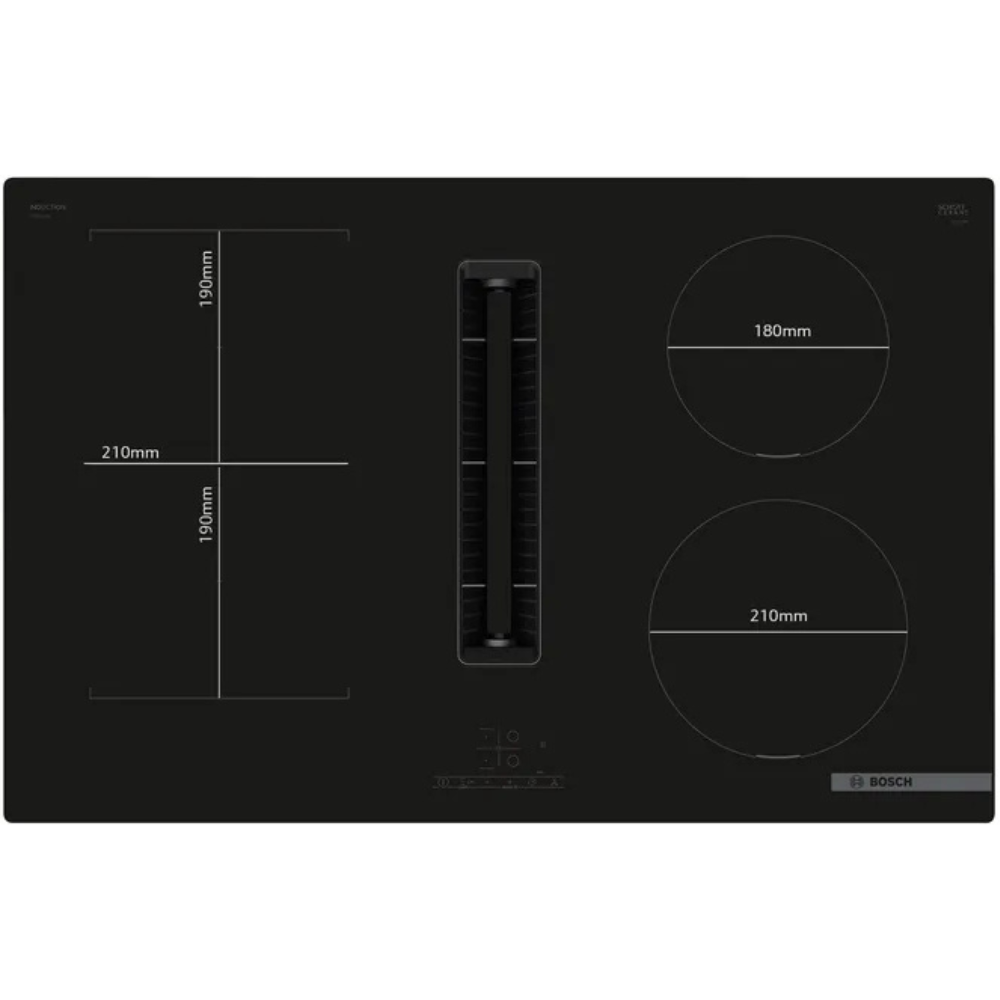 تصميم بدون عنوان (3) 80cm Induction Hob with Built-in Ventilation System PVS811B16E in Black - Image 1