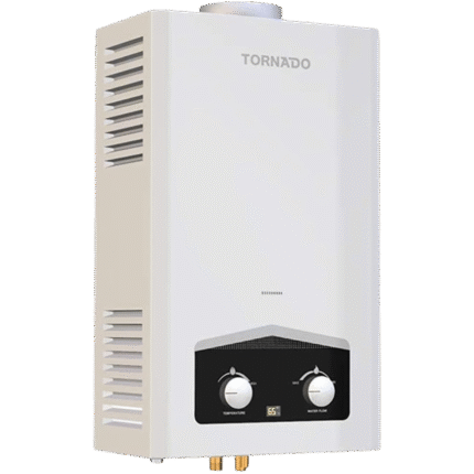 TORNADO GHM-C06CNE-W Gas Water Heater With Digital Screen, 6 liters - White