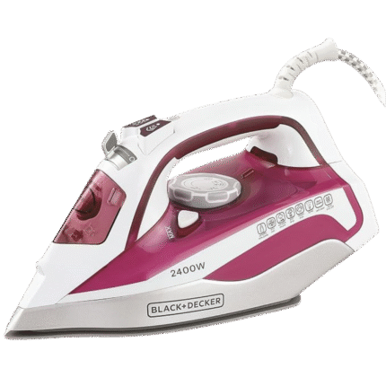 Black & Decker 2400W Steam Iron with Auto Shutoff and Ceramic Soleplate Magenta X2400-B5