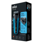 ⁦ماكينة حلاقة كهرباء براون 310BLK ، استخدام جاف ورطب ، اسود وازرق⁩ - الصورة ⁦3⁩